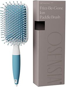 Soft Paddle Brush Infused with Ionic Minerals ? Antistatic Flat Detangler Brush for Hair Styling Blow Drying Straightening ? Gentle Nylon Bristles Easy Comfort Grip Flat by Osensia - Made in Korea