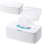 UieaMsio 2 pcs wet wipe dispenser,wet wipes box with lid,wet wipe holder,moist toilet tissue box,baby wipes dispenser box for Home, Office and Car