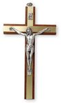 Wall Hanging 15cm Mahogany Metal Insert Crucifix Cross 10580