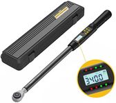 TAGVIT 1/2 Inch Drive Digital Torque Wrench, 12.54-250.8 ft-lbs./17-340 Nm Electronic Torque Wrench, ±2% CW Torque Accuracy with Buzzer and LED Flash Notification for Bike Motorcycle Auto Repair