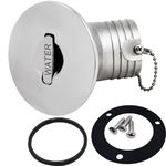 SHENGHUISS 1-1/2"(38mm) Water Boat Deck Fill/Filler Angled Neck Marine Stainless Steel 316 Keyless Cap for Boat Yacht RV Trucks Tractors with Screws,Rubber Gasket, Spare O-Ring