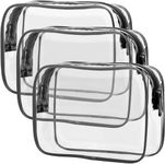 3 Pack Clear Toiletry Bag,TSA Appro