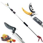 FLORA GUARD 1.4-3m Extendable Long Reach Pruner - Long Reach Pole Saw, Telescopic Fruit Picker, Long Reach Telescopic Tree Pruner - Lightweight Tree Trimmers