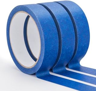 OWLKELA 3Pcs Blue Masking Tape, Painters Tape, Writable Paper Tape, Craft Tape for School, Office, Home, Arts & Crafts, Labeling, 24mm x 20m Per Roll, 60m in Total