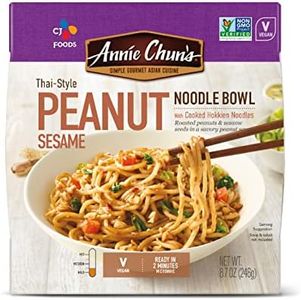 Annie Chun's - Noodle Bowl, Thai-Style Peanut Sesame Flavor, Instant & Microwavable Noodles, Non-GMO Project Verified, Vegan and Delicious, 8.7 Oz (Pack of 6)