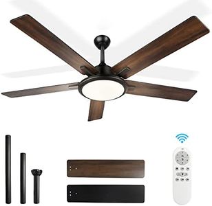 OUTON 52" Ceiling Fans with Lights & Remote Control, LED Dimmable Modern Ceiling Fan with 3 Color Temperature, Memory Function, 5 Dual Finish Blades, Indoor Outdoor Ceiling Fan for Bedroom,Living Room