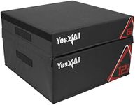 Yes4All Adjustable Soft Plyo Box – Available in 6, 12, 18 and 24-inch Box Sizes (G. Black - 6" + 12")