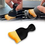 TOBENBONE Car Interior Detailing Brush, Ultra Soft Non-Scratch Dust Brush, Car Interior Cleaning Tool for Cleaning Panels, Air Vent, Leather (Yellow)