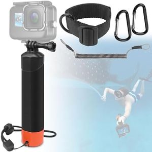 TUZHE Float Handle, Action Cam Accessory Handler for Go Pro Hero 12/11/10/9/8/7/6/5/4/3, Underwater Hand Stick with Safety Belt and Arm Strap