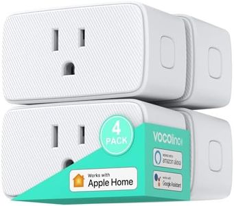 VOCOlinc Smart Plug, Mini WiFi Outlet Socket Works with HomeKit Alexa Google Home Nest Hub, Voice Control, Remote Access, Timer, No Hub Required, 15A 1800W 2.4GHz Network 4 Pack