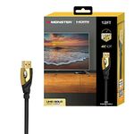 Monster 12ft 4K UHD Gold HDMI Cable Supports OLED/QLED TVs, Gaming Consoles 60HZ, 16-bit Color, HDR, 21GBPS,