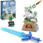 Sillbird Glowing Master Sword Building Blocks Set, Hyrule BOTW Decorations and Building Toys with Dragon for TOTK Fans, Link Master Sword Birthday Gifts for Kids Boys Girls Ages 8-12 Year Old(677pcs)