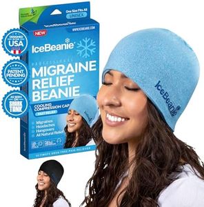 Ice Beanie Natural Migraine Relief - Eliminate Tension Headaches with This Acupressure Designed Cold Pack Hat - Enjoy Soothing Compression to Relieve Pain Associated with Overexertion, Aches & Fever