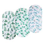 Bassinet Sheets Set 3 Pack for Baby Boy and Girl, Stretchy Jersey Knitted Fitted Sheet, Universal for Oval Rectangle and Hourglass Bassinet Mattress, Watercolor Greenery Botanical Leaf