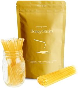 SBO Honey Sticks - 100 Count of Raw Unfiltered Non-GMO Single Serve Pure Honey Stick Packets for Tea and Snacks - Made in the USA