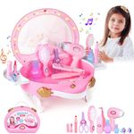 BETTINA Portable Princess Vanity with Magic Mirror, Kids Makeup Vanity & Styling Tools, Lights and Sounds