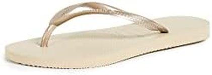 Havaianas Women's Slim Flip Flop,Grey/Light Gold,37/38 BR/7-8 M US