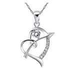 Uloveido Cupid's Arrow Silver Color Heart Necklace for Women Girlfriend Anniversary Birthday Love Heart Jewelry Necklace N662