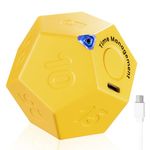 KADAMS Pomodoro Timer Rotating Dodecagon - Rechargeable Desk Productivity Timer with Sound Vibrate Light Alarm Flip Timer for Time Management Kids ADHD 1 3 5 10 15 20 25 30 45 60 90 Minute Countdown