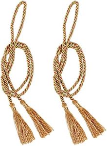 Sunnydaze Indoor/Outdoor Decorative Rope Curtain Tiebacks - Set of 2 - Copper