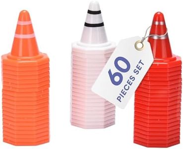 Top Race Small Cones - Bright Orange Red & White - Educational Plastic Toy for Kids - Lightweight & Stable Design - Ideal for Teaching Traffic Knowledge - Giftable -1.6 x 1.2 inch