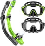 Snorkeling Gear for Adults Kids, Kwambiri Dry-Top Snorkel Set, 180°Panoramic Wide View Diving Mask Breathing Freely Snorkel Mask for Snorkeling Scuba Diving Swimming Travel
