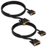 Digital DVI to DVI Cable (DVI-D) High Resolution Digital Video Cord 3 ft 2 pk 24 +1 Male to Male Gold-Plated Connectors - Aurum Cables