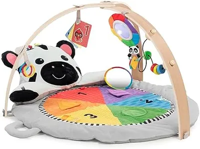 Baby Einstein Zen's Activity Milestones Plush Gym with Wooden Bar, for Infant to Toddler, 0-12 Months, Machine Washable