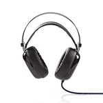 Nedis® (Designed in Netherlands) Over-Ear Wired Gaming Headset with Impressive Surround Sound, USB Connector, LED Light and Ultra Bass(Black)