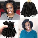 Spring Twist Hair Passion Twist Hair Crochet Braids Hair Extensions for Braiding Hair Extensios Passion Twist Crochet Hair Extensios for Black Women (6 Inch (Pack of 8）, 1B)