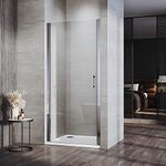 ELEGANT 760mm Frameless Pivot Shower Door Enclosure 6mm Safety Glass Reversible Shower Cubicle Door
