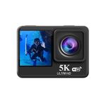 CLEGO 5K 30FPS 48MP WiFi Ultra HD Sports Action Camera | 2" / 1.4" Dual Touch Screen | 170 Degree Wide Angle | EIS Stabilization |30M Waterproof |Built in Mic| 2 x 1350mAh Battery with Accessories Kit