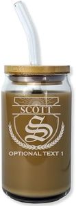 Personalized Etched 16oz Can Beer Glass - Custom Engraved Christmas Gifts for Men, Dad Drinking Birthday Glasses, Gifts for Him, Scott Monogram