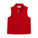 Mud Kingdom Toddler Boys Vest Jacket Red Fleece Lightweight 4T