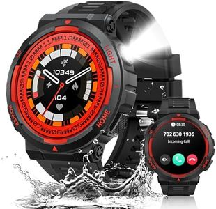 Military Smart Watch for Men with LED Flashlight(Answer/Make Call) 1.53” Rugged Smart Watch 3ATM Waterproof 100+ Sports Modes Tactical Smartwatch Heart Rate Sleep Tracker Fitness Watch for iOS Android