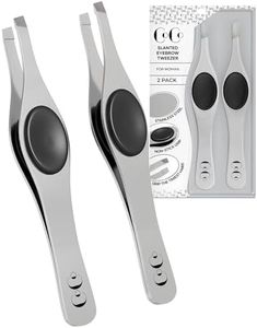 Tweezers for Facial Hair Women – Slant Tip Eyebrow Tweezers, Stainless Steel with Sharp Precision Tip for Shaping Eyebrows, and Ingrown & Fine Hair Removal – Non-Slip Grip
