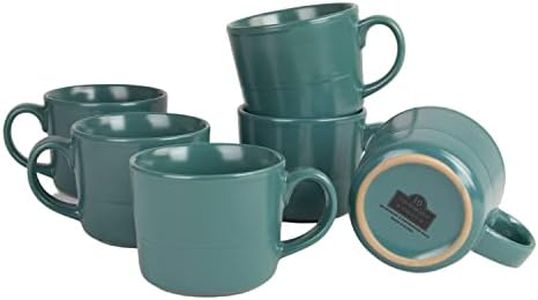 Double Line 3.75"/12 oz Mug, Set of 6, Emerald Green