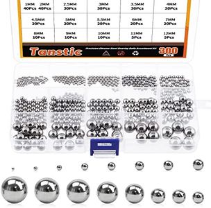 Tanstic 330Pcs 16 Size Metric Precision Steel Bearing Steel Ball Assortment 1mm 2mm 2.5mm 3mm 3.5mm 4mm 4.5mm 5mm 5.5mm 6mm 7mm 8mm 9mm 10mm 11mm 12mm