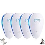 Ultrasonic Pest Repellent, Powerful Mouse Repeller plug in Pest Control, Effective against for Mice, Rats, Spiders, Cockroaches, Electronic Device for Indoor Use-Radiation free (4 Pack)