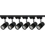 JACKAL Metal Led 9 Watts Indoor Ceiling Spot Light/Focus Light/Track Light (Warm White)|Flexibly Rotatable Light Head| For Kitchen,Living Room&Malls-Trackway Included (Black),Pack Of 6