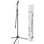 Stagg SDM50 SET Professional Cardioid Dynamic Microphone with Boom Microphone Stand, Cable and Clamp Set, Microphone Bundle