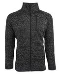 Burnside Mens Sweater Knit Jacket, Heather Black, X-Large