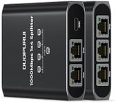 DUOPURUI Ethernet Splitter 1 to 4,1000Mbps High Speed Network Splitter,LAN Splitter 4 Port with USB Power Cable,for Cat 5/5e/6/7/8 Cable [4 Devices Simultaneous Networking] (Ethernet Splitter 1 to 4)