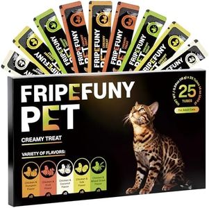 FriPefuny Lickable Cat Treats Variety Pack, 5 Flavors, 25 Tubes