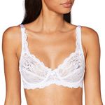 Marlon Women's Sarah Lace Underwired Bra, White, 38 C