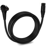 LyxPro - 4.6m - Black - XLR Male to Right Angle Female Microphone Cable for professional Microphone & Devices