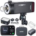 Godox AD200 Pro II Godox AD200Pro II Godox AD200ProII, One-Tap Sync with X3, Optimized Flash Heads, BiColor LED Modelling Led, Color Group Indicator, Adjustable from 1/512 to Full Power (1/1) with 0.1