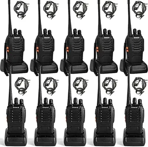 Greaval Walkie Talkies 10 Pack Rechargeable Two-Way Radios with Earpiece 16 Channel Walkie Talkie for Adults, Li-ion Battery and Charger Included, Long Range Two Way Radio (Pack of 10)