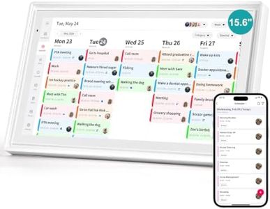HONGSAMDE 15.6" Smart Family Calendar & Digital Photo Frame, 1080P Full-Laminated Touch Screen, 2GB+32GB, Medication Reminders, Chore Chart, WiFi Photo Share, Wall/Desk Mount, Best Senior Gift