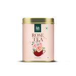 The Pahadi Story Rose Green Tea 50gm - Grade A Dried Rose Petals with Whole Green Tea Loose Leaves | Natural Rose Tea